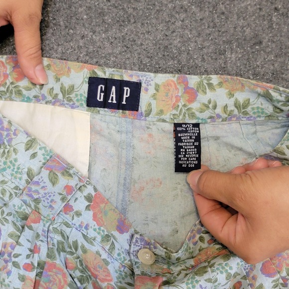 Vintage GAP Pants Womens 11/12 Pastel Floral High Rise Tapered 100% Cotton 90s - Picture 5 of 9